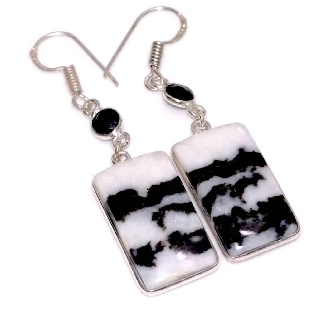 White Buffalo Turquoise Earrings - Picture 2 of 6